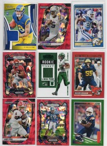 Lot of 9 Football Cards Including Jaylen Hurts, Jayden Daniels, and More