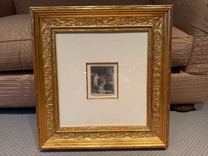 Rembrandt Lithograph Replica Print The Beheading of John the Baptist in Beautiful Ornate Frame (23 x 24 x 2)