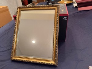 Ornate Gold-Gilt Rectangular Wall Mirror (13 x 16 x 1)