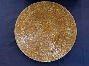 Simply Designz Handcrafted 16 Decorative Bowl - Gold Lace Design - Made in India