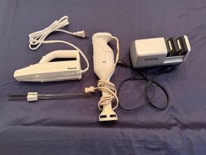 Chefs Choice Diamond Home Supreme 300 Knife Sharpener, Braun Handheld Immersion Blender, Rowenta Electric Knife