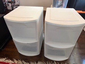 Sterlite Two Drawer Storage Container, 15 wide x 17 Deep x 24.5 Tall (Qty 2)