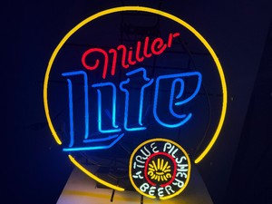 Miller Lite Neon Beer Sign (38.5 Wide x 7 Deep x 36.5 Tall)