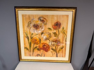 Framed Floral Art Print - Sunshine Mums 1 by Silvia Vassileva (31.5 wide x 31.5 tall x 1.25 deep)