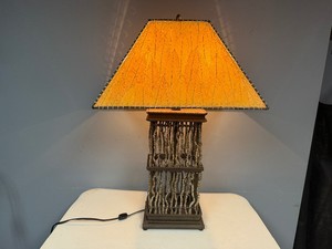 Vintage Rustic Adirondack-Style Twig Table Lamp (29.5 tall, 9 x 7 Base)