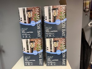 Four Hampton Bay Solar LED Post Lantern (Ravencrest)  - Lantern Only