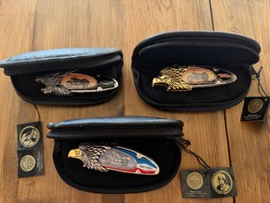 Franklin Mint Officially Licensed Harley-Davidson Collector Knives with Cases (Qty 3)