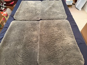 Four Matching 36 x 24 Plush Bath Rugs - Dark Gray