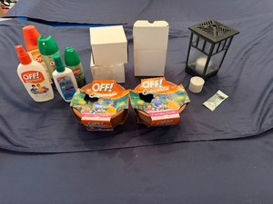 Bug Spray - Partially Full Bottles, Citronella Candles, Off Mosquito Lantern System with refill Candels and Repellant Pads