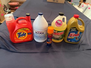 Tide Laundry Detergent, Bleach, Commercial Drain Maintainer, Liquid-Plumer Clog Destroyer (Mostly Full Containers)
