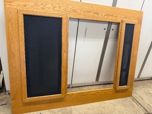 Wood TV and Speaker Frame wall mount (Total Frame is 66 wide x 410 tall - The TV Opening is 31 12 wide x 37 tall)