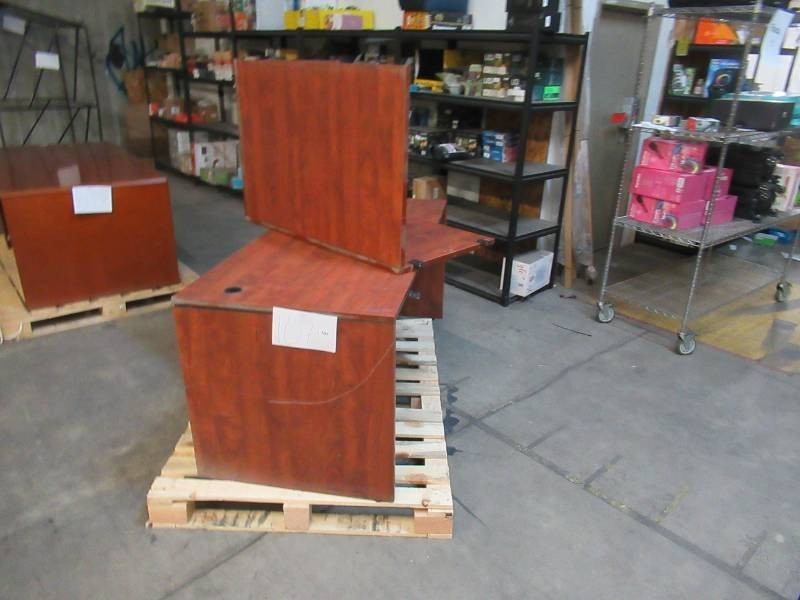 USED L Shaped 2 Piece Office Desk with 2 Left-Side Drawers