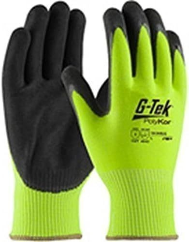 NEW 2 Pairs of 16-340LGXXL Hi-Vis Seamless Knit HPPEGlass Glove with Double-Dipped Nitrile Coated Micro-Surface Grip on Palm and Fingers