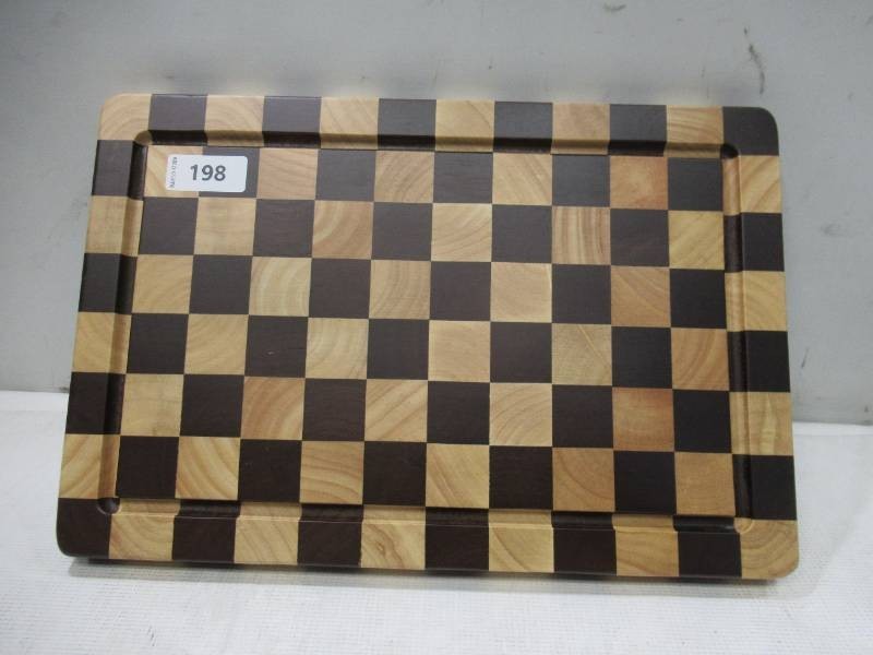 NEW 12 x 18 Rubberwood Checkerboard Cutting Board