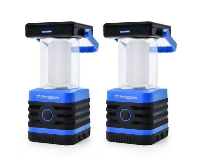 NEW Westinghouse 1000 Lumen Solar Rechargeable LED Portable Lanterns - Blue