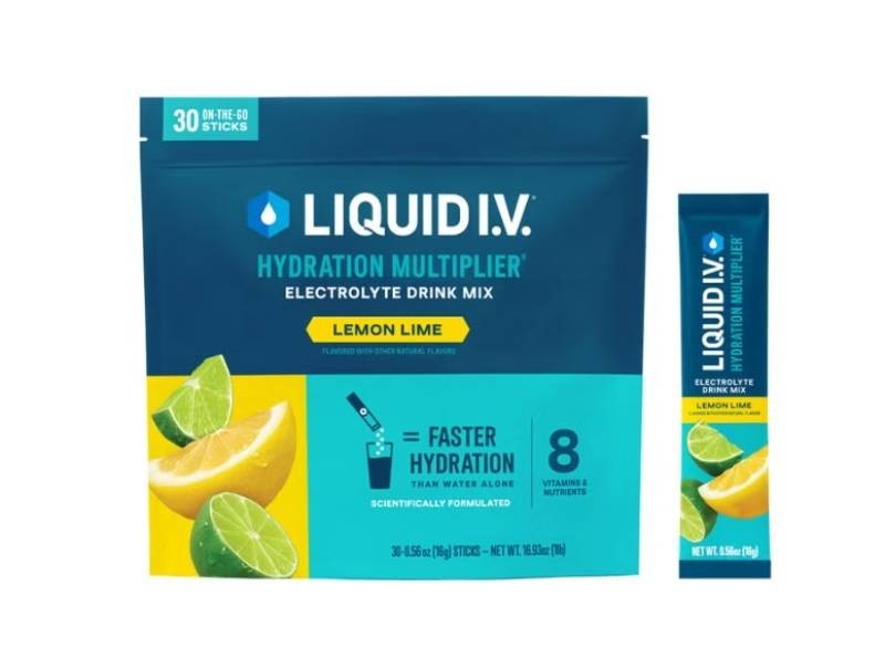 NEW Liquid I.V. Hydration Multiplier, 30 Individual Serving Stick Packs in Resealable Pouch, Lemon Lime