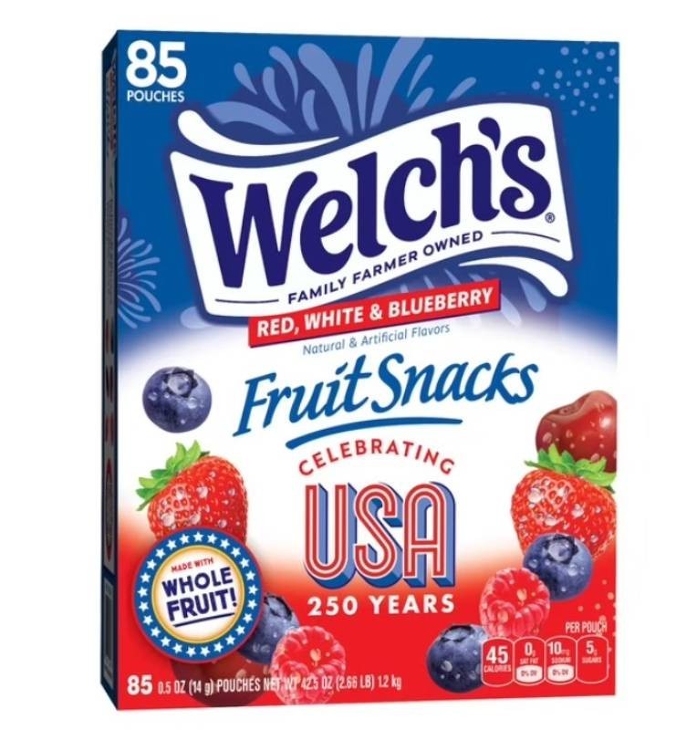 NEW Welchs Americas 250th Anniversary Fruit Snacks, 0.5 oz., 85 pk.
