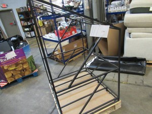 Welded Black Metal Frame Built to Fit Onto Pallets with Angled Roof - Perfect for Projects