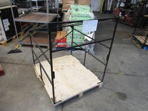 Welded Black Metal Frame Built to Fit Onto Pallets with Angled Roof - Perfect for Projects