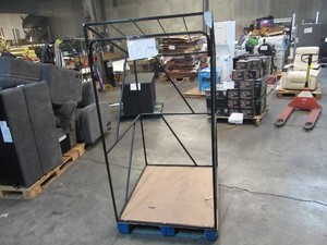 Welded Black Metal Frame Built to Fit Onto Pallets with Angled Roof - Perfect for Projects