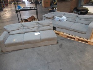 USED Fabric Sectional Sofa in BeigeGray