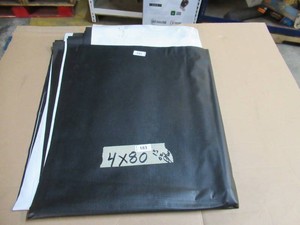 NEW Vinyl Tarp Remnant - 4 x 80 Black  White Vinyl tarp - 13 oz. Midweight Duty