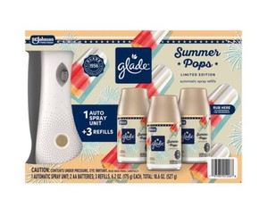 NEW Glade Automatic Spray Air Freshener Americana Collection, Summer Pops, 1 Holder  3 Refills