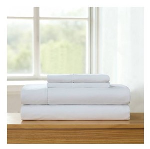 NEW Members Mark 6-Piece Soft Washed Sheet Set - KING - Arctic White