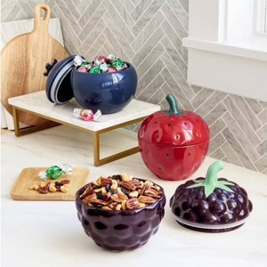 NEW Members Mark 3-Piece Stoneware Berry Canister Set
