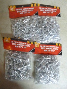 4 Bags of PTC Aluminum Head Steel Mandrel Rivets