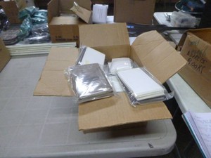 Box of Note Paper in Vinyl Covers