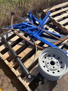 Pallet of Rims, Saw, Jacks, & More