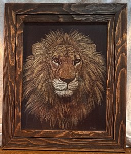 Lion framed print by Majorie Brice
