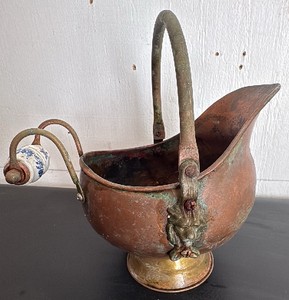 Copper and Brass Ash Scuttle