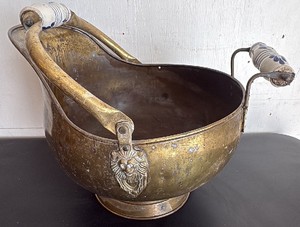 Vintage Brass Coal Scuttle