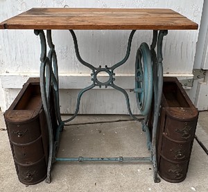 Vintage Sewing Table with Drawers