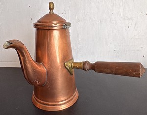 Antique French Copper Chocolate Pot