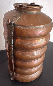 Antique Stacked Copper Lunch Carrier