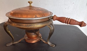 Vintage Copper and Brass Chaffing Dish