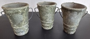 Three Rustic Cement Planters
