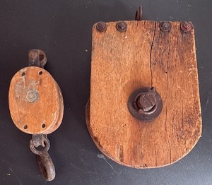 Two Wooden Pulleys