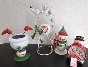 Metal Reindeer, Funny Snowmen, and Snowman Coaster Set