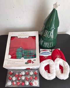 Holiday Loungewear, Cookie Jar, Dearfoams Slippers, Bell Ornaments