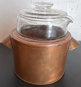 Vintage Glass and Copper Coffee Pot