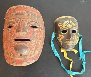 Terra Cotta Mask and Solid Brass Mardi Gras Mask