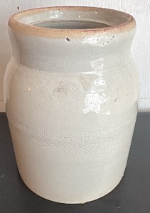 Vintage Beige Stoneware Crock
