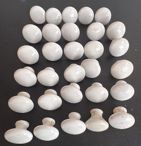 Lot of 30 Vintage Porcelain Knobs