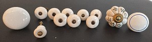 Collection of Vintage White Porcelain Knobs