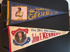 Two Vintage Felt Souvenir Pennants