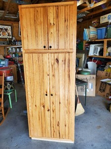 Solid 7 foot Tall Deep Wood Cabinet